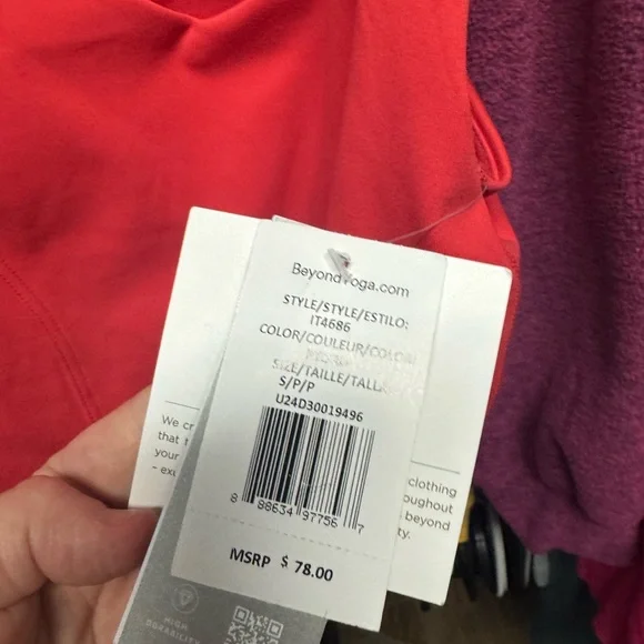 Beyond Yoga Powerbeyond Intensity Cropped Tank in Retro Red Size Small RT$78 - Picture 8 of 8